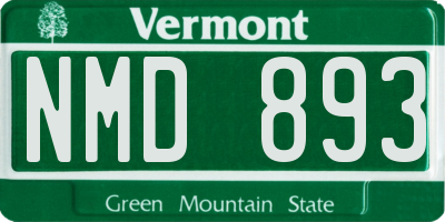 VT license plate NMD893
