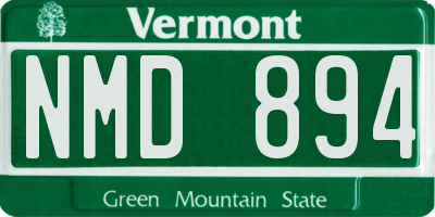 VT license plate NMD894