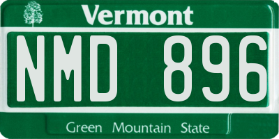 VT license plate NMD896