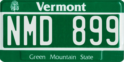 VT license plate NMD899