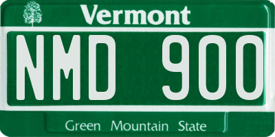 VT license plate NMD900