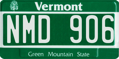 VT license plate NMD906