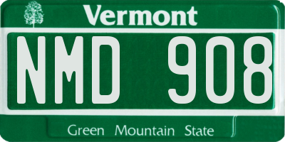 VT license plate NMD908
