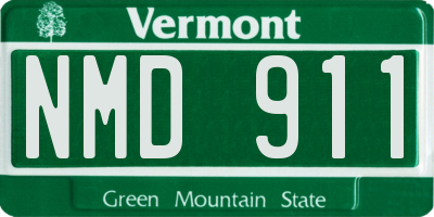 VT license plate NMD911