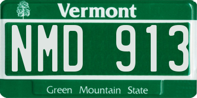 VT license plate NMD913