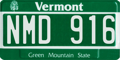 VT license plate NMD916