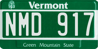 VT license plate NMD917