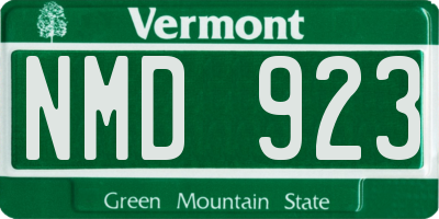 VT license plate NMD923