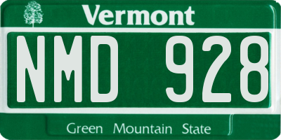 VT license plate NMD928