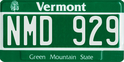 VT license plate NMD929