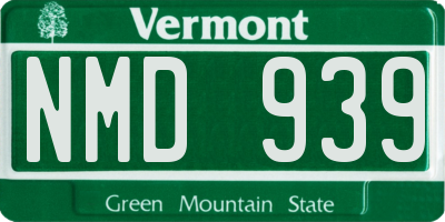VT license plate NMD939