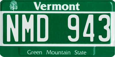 VT license plate NMD943