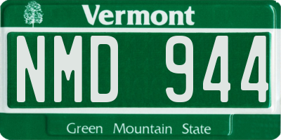 VT license plate NMD944