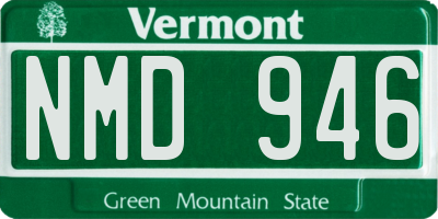VT license plate NMD946