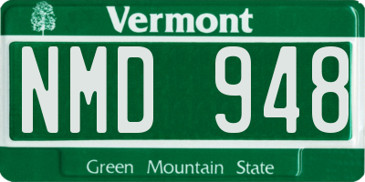 VT license plate NMD948