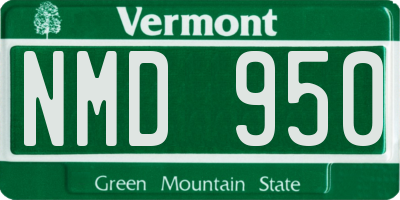 VT license plate NMD950