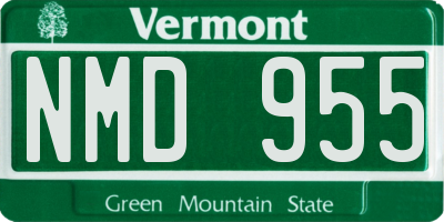 VT license plate NMD955