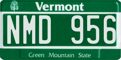 VT license plate NMD956