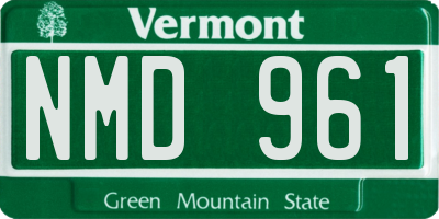 VT license plate NMD961
