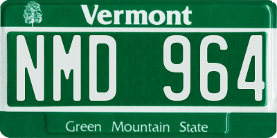 VT license plate NMD964