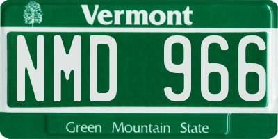 VT license plate NMD966