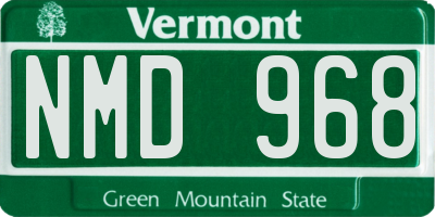 VT license plate NMD968