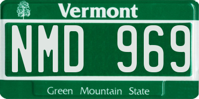 VT license plate NMD969