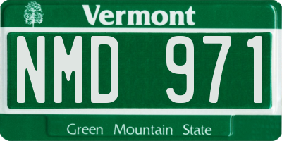 VT license plate NMD971
