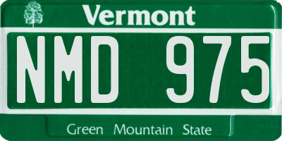 VT license plate NMD975