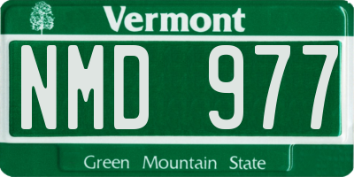 VT license plate NMD977