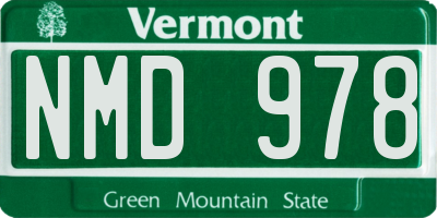 VT license plate NMD978