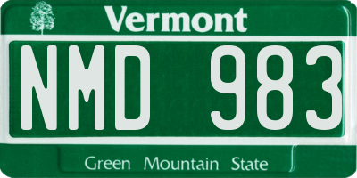 VT license plate NMD983