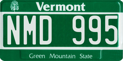 VT license plate NMD995