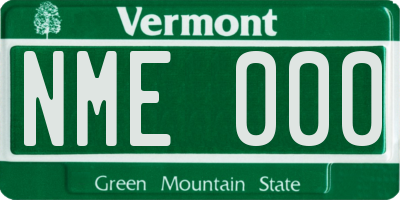 VT license plate NME000