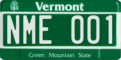 VT license plate NME001