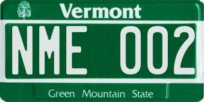 VT license plate NME002