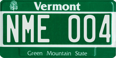 VT license plate NME004