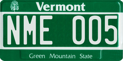VT license plate NME005