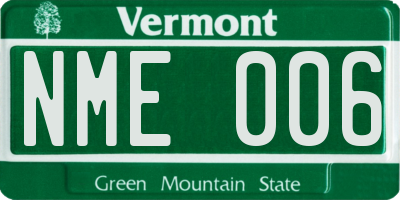 VT license plate NME006