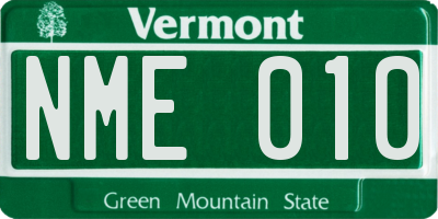 VT license plate NME010
