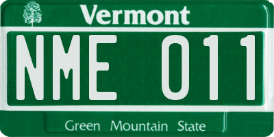 VT license plate NME011