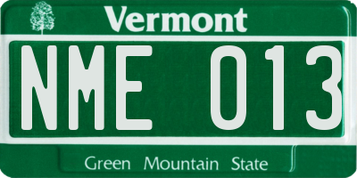 VT license plate NME013
