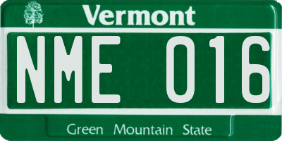 VT license plate NME016