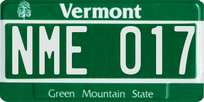 VT license plate NME017