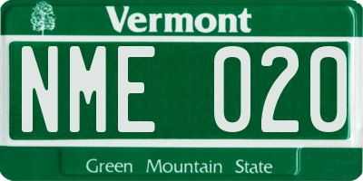 VT license plate NME020