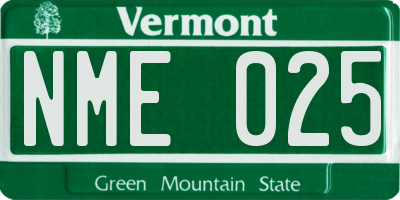 VT license plate NME025