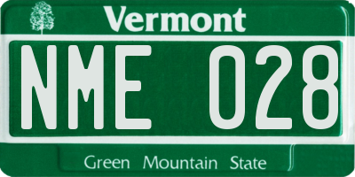 VT license plate NME028