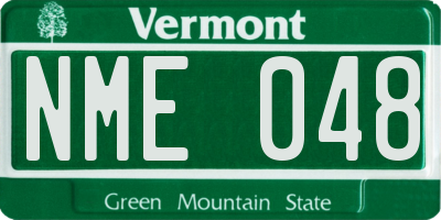 VT license plate NME048