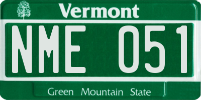 VT license plate NME051