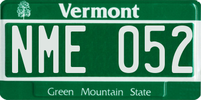 VT license plate NME052